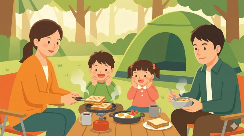 キャンプの朝ごはん完全攻略｜忙しい朝を味方につける時間術＆失敗しない黄金レシピ【2025年版】